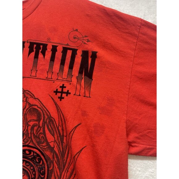 MMA Elite Tshirt Revolution “Live Free” Y2K Goth Sz 2XL Red Fleur De Lis Cross - Picture 7 of 14